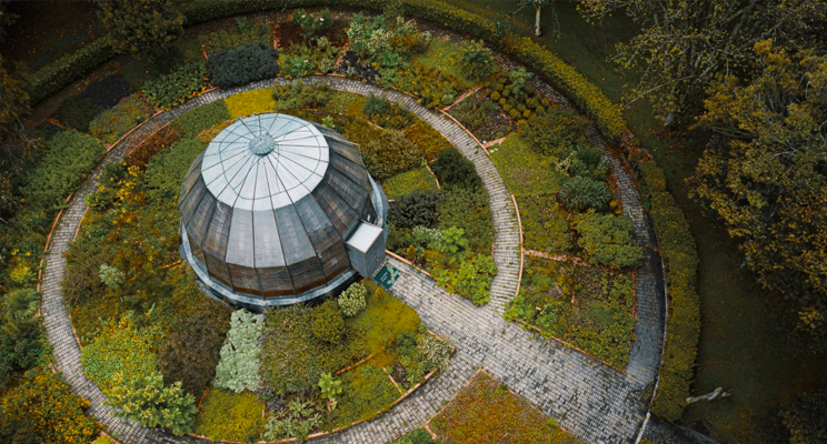 Fotografía aérea de una zona del Jardín Botánico de Bogotá