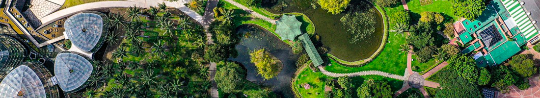 Foto aérea cenital del Jardín Botánico de Bogotá