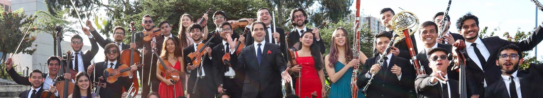 Parte de la Orquesta Filarmónica Juvenil de Bogotá