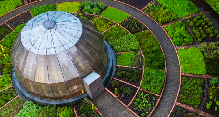 Foto aérea cenital del Jardín Botánico de Bogotá