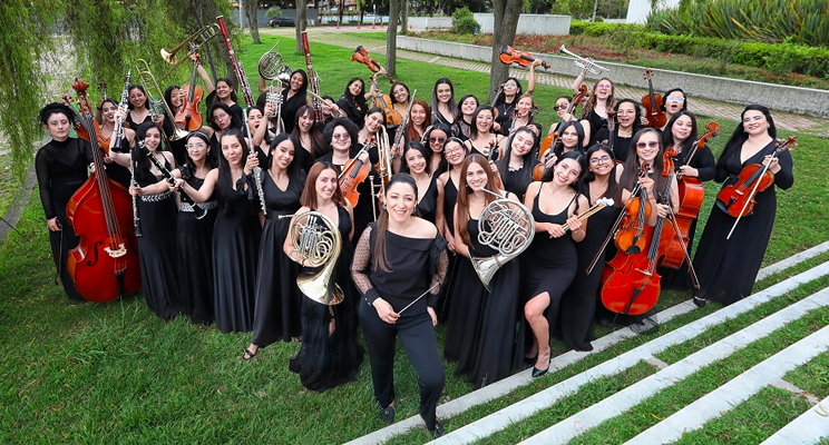 En la foto las integrantes de la Orquesta Filarmónica de Mujeres de Bogotá