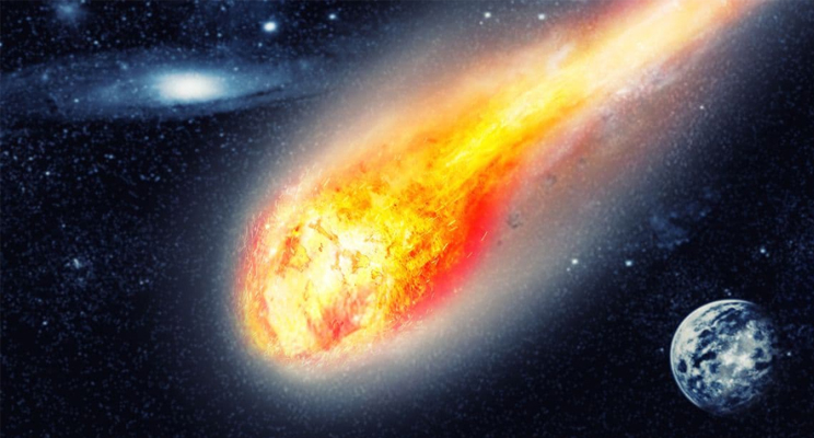 Imagen de un cometa pasando cerca a la tierra