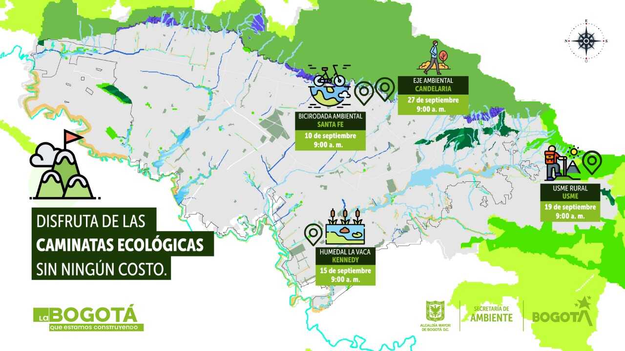 Mapa Bogotá con los parques para compartir el evento.