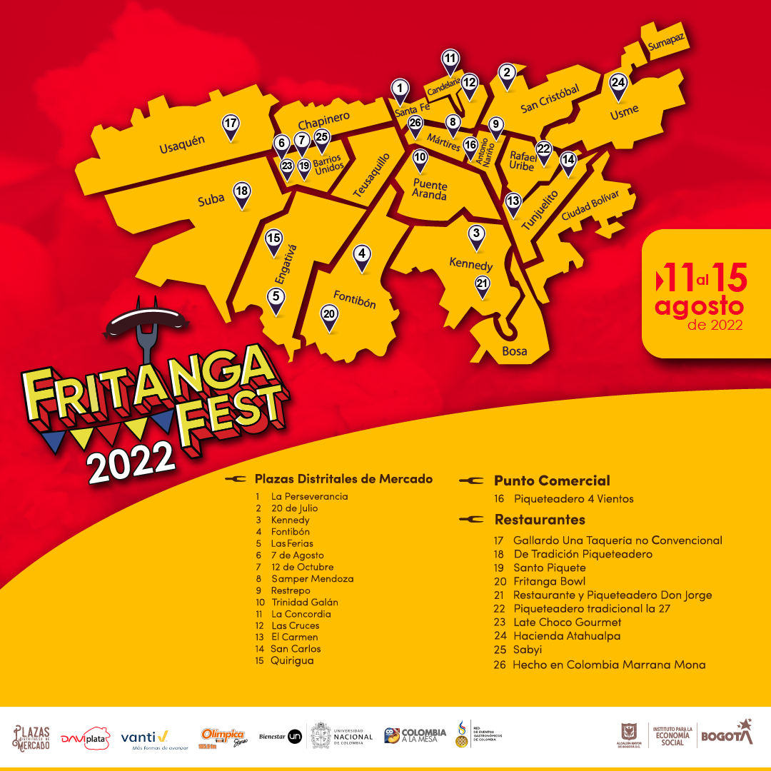 Mapa del FritangaFest Agosto 2022